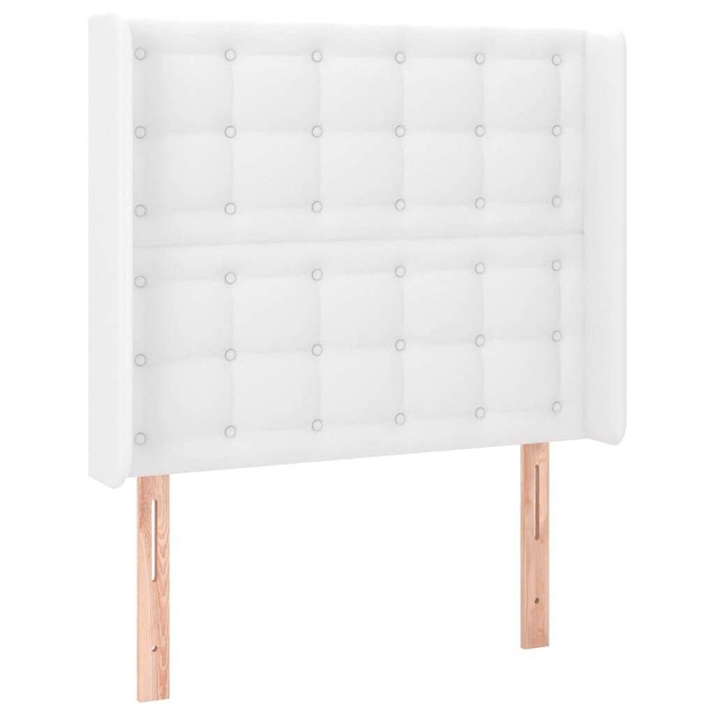 vidaXL Κρεβάτι Boxspring με Στρώμα & LED Λευκό 100x200 εκ. Συνθ. Δέρμα
