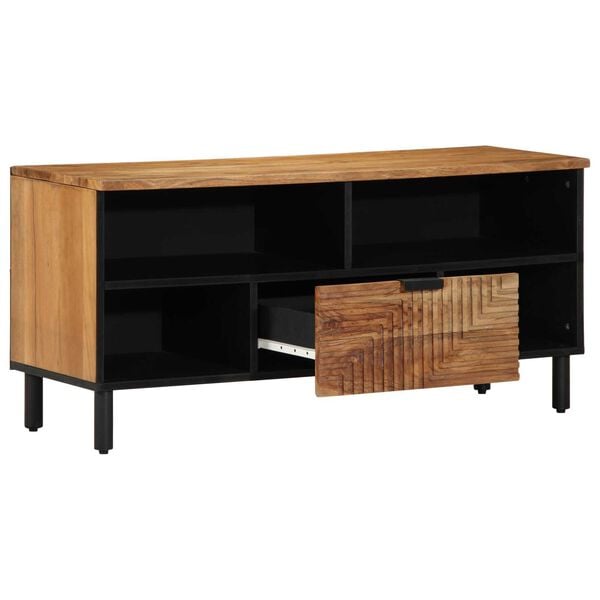 vidaXL Έπιπλο Τηλεόρασης Καφέ 100 x 33.5 x 46 εκ Μασίφ ξύλο ακακίας