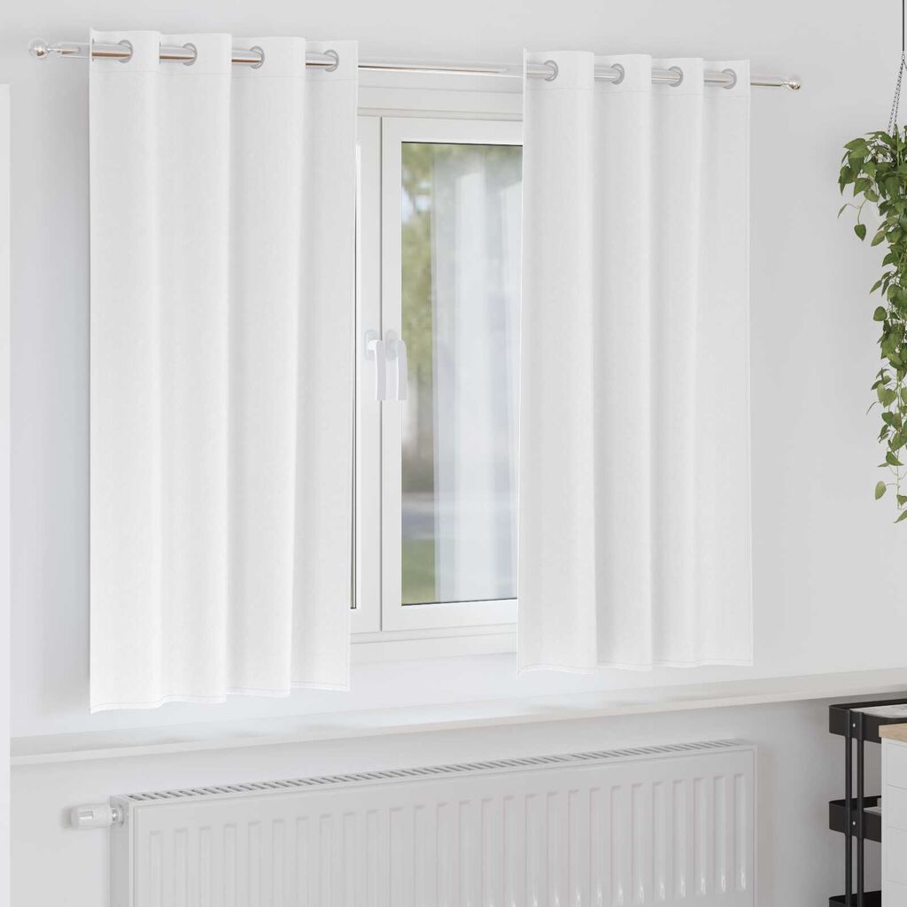 vidaXL Κουρτίνες 2 pcs Καθαρό Λευκό 175 x 140 εκ. Πολυεστέρας