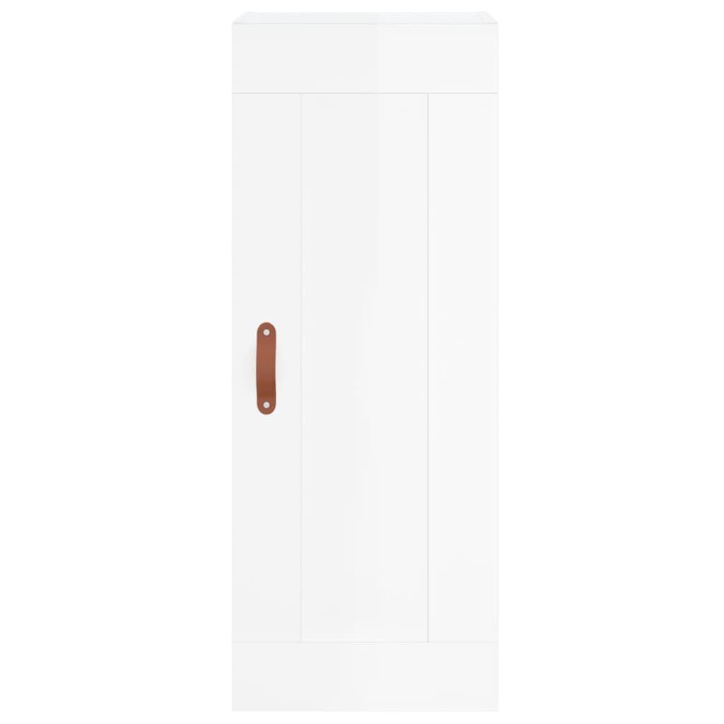 vidaXL Ντουλάπι Τοίχου Γυαλιστερό Λευκό 34,5 x 34 x 90 εκ. Επεξ. Ξύλο