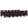 vidaXL Σέτ φαγητού για κήπο 13 pcs Καφέ Rattan Polt