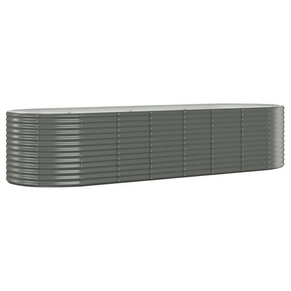 vidaXL Ζαρντινιέρα Γκρι 322x100x68 εκ. Ατσάλι με Ηλεκτρ. Βαφή Πούδρας