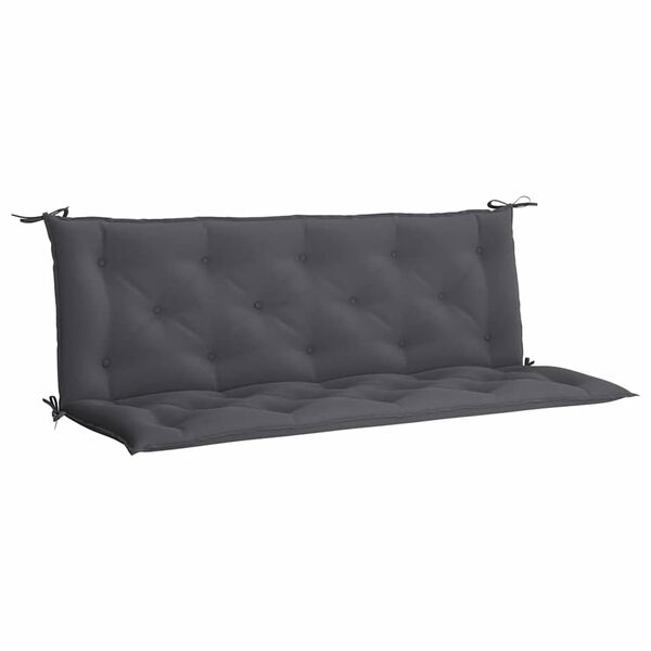 vidaXL Μαξιλάρι Πάγκου Κήπου Ανθρακί 150x(50+50)x7 εκ. Ύφασμα Oxford