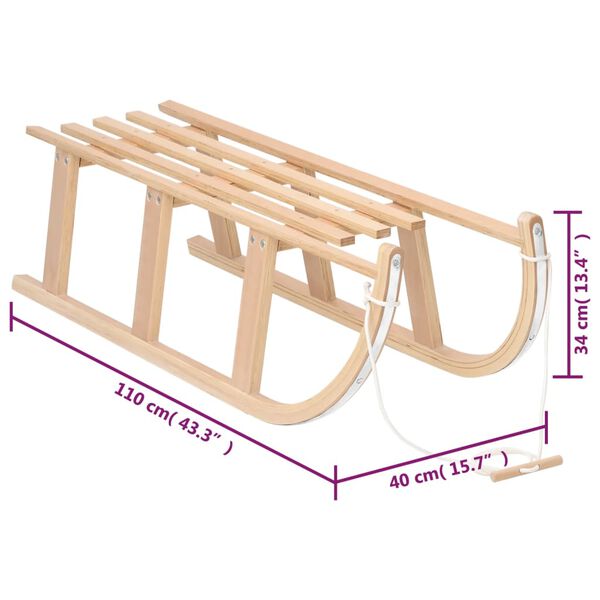 vidaXL Έλκηθρο Χιονιού 110 x 40 x 34 εκ. από Κόντρα Πλακέ