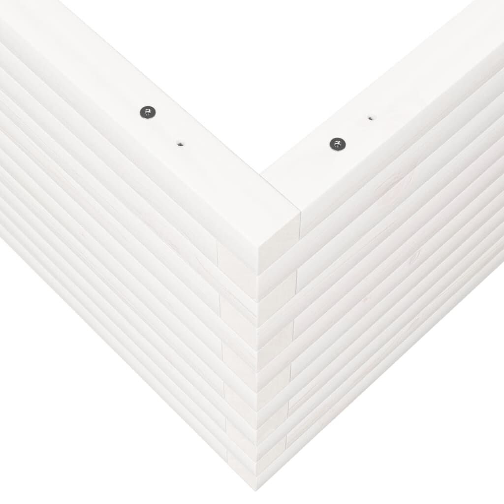vidaXL Ζαρντινιέρα Κήπου Λευκή 90x90x46 εκ. από Μασίφ Ξύλο Πεύκου