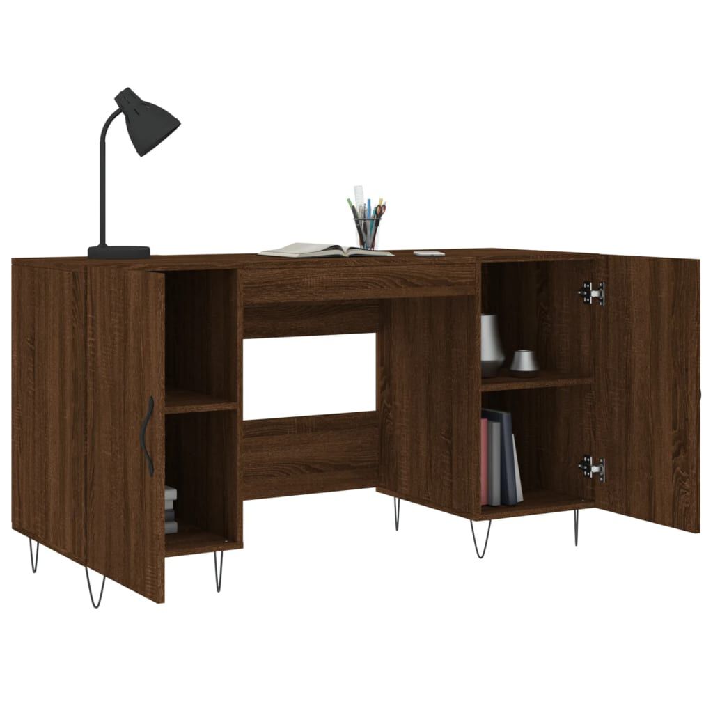 vidaXL Γραφείο Καφέ Δρυς 140 x 50 x 75 εκ. από Επεξεργασμένο Ξύλο
