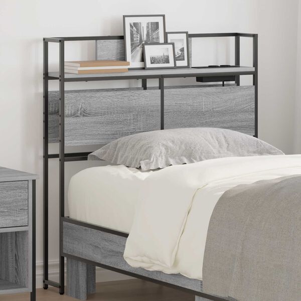 vidaXL Κεφαλάρι Αποθήκης Γκρι sonoma 90 cm Επεξεργασμένο ξύλο