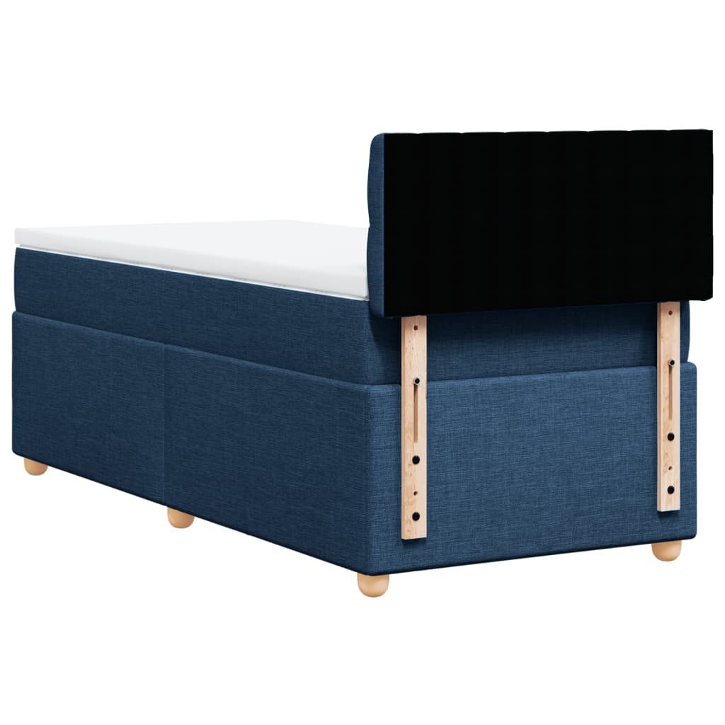 vidaXL Κρεβάτι Boxspring με Στρώμα Μπλε 80x200 εκ. Υφασμάτινο