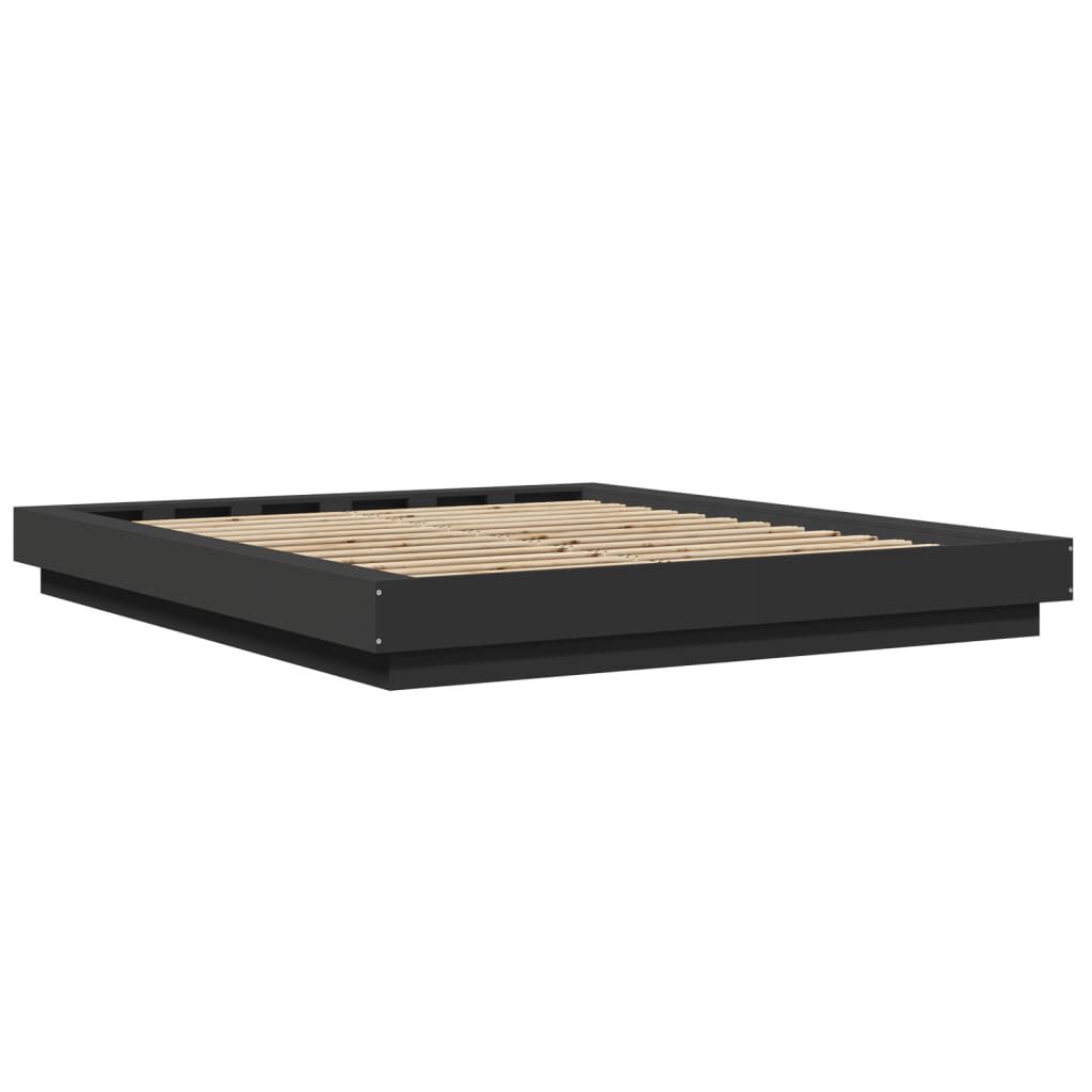 vidaXL Πλαίσιο Κρεβατιού Μαύρο 160x200 εκ. Επεξεργασμένο Ξύλο