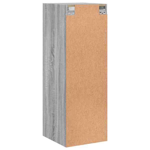 vidaXL Ντουλάπι Τοίχου Sonoma Γκρι 35x37x100 εκ. με Γυάλινες Πόρτες