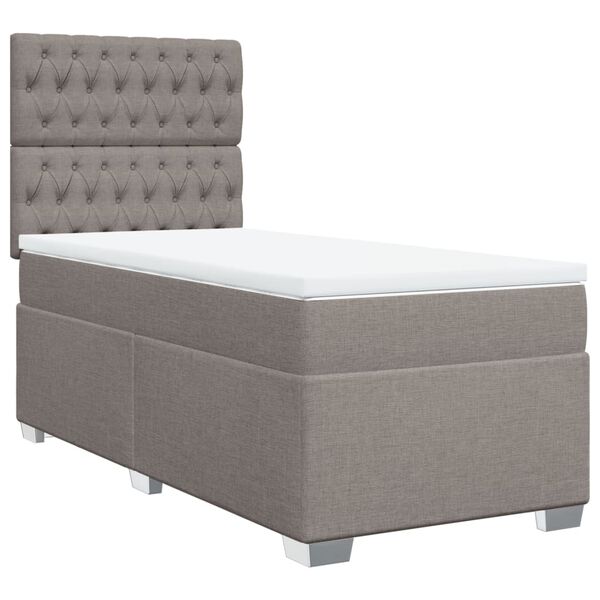 vidaXL &Kappa;&rho;&epsilon;&beta;ά&tau;&iota; Boxspring &mu;&epsilon; &Sigma;&tau;&rho;ώ&mu;&alpha; Taupe 100 x 200 &epsilon;&kappa;. &Upsilon;&phi;&alpha;&sigma;&mu;ά&tau;&iota;&nu;&omicron;