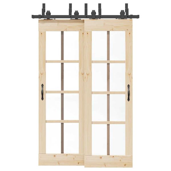 vidaXL Μηχανισμός Συρόμενης Μεσόπορτας Μαύρος 152,5 εκ. Ατσάλινος