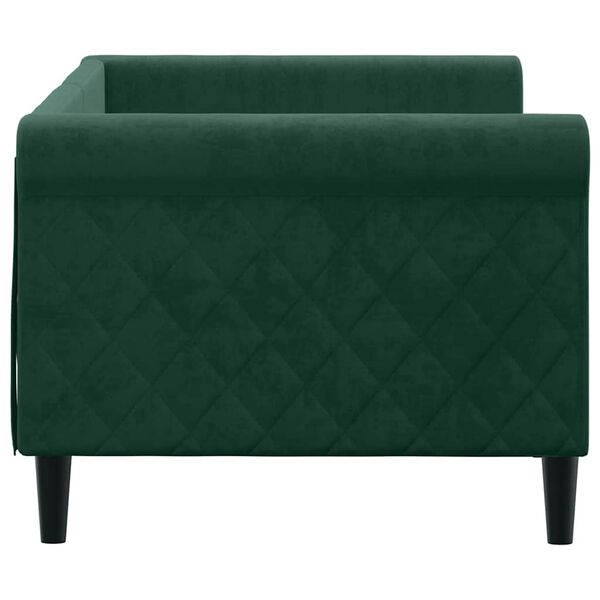 vidaXL Καναπές Κρεβάτι Σκούρο Πράσινο 80 x 200 εκ. Βελούδινος