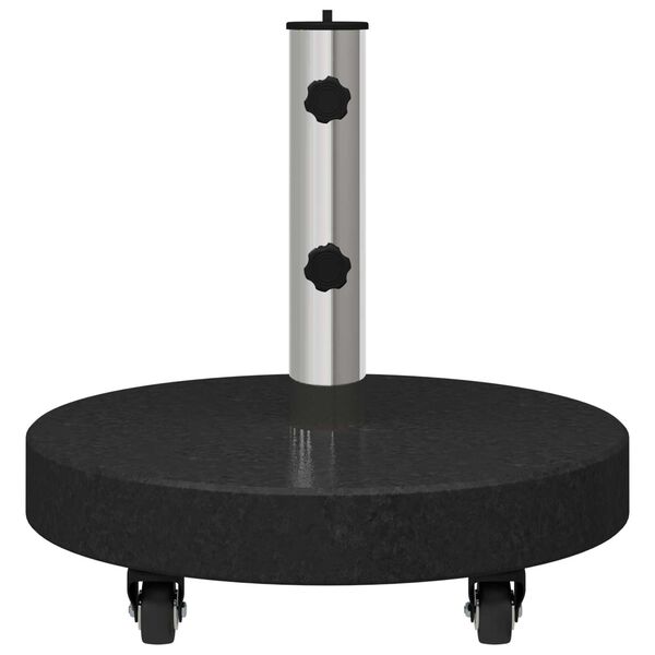 vidaXL Ομπρελοβάση με ρόδες για σωλήνες Ø38/48mm - Μαύρη Γρανίτη, 30kg Στρογγυλή.