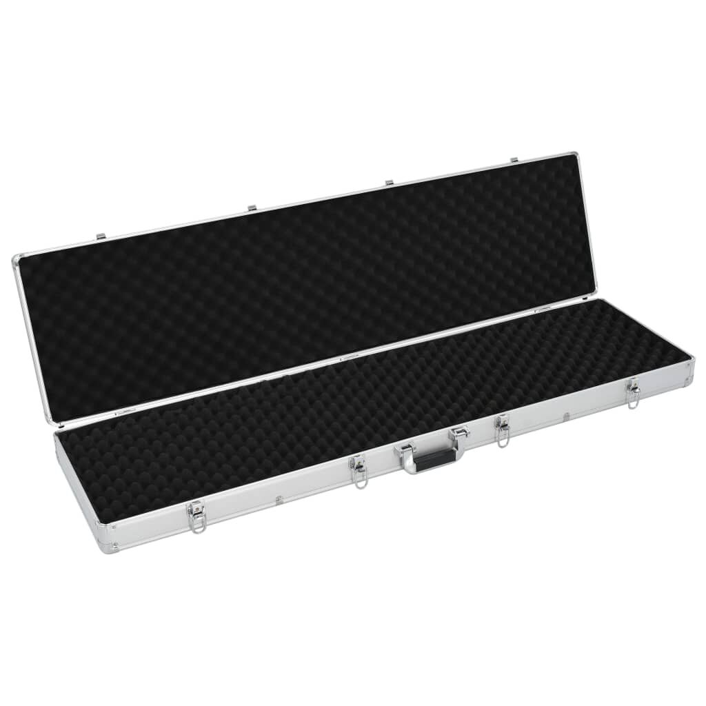 vidaXL Βαλίτσα Όπλου Ασημί 134 x 35 x 12 εκ. από Αλουμίνιο