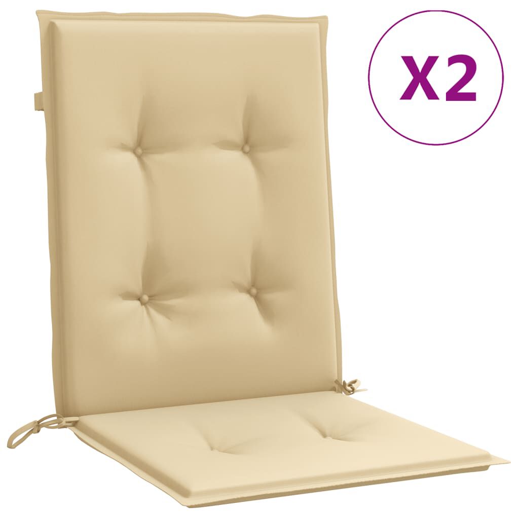 vidaXL Μαξιλάρια Καρέκλας με Πλάτη 2 τεμ. Μπεζ 100x50x4 εκ. Ύφασμα