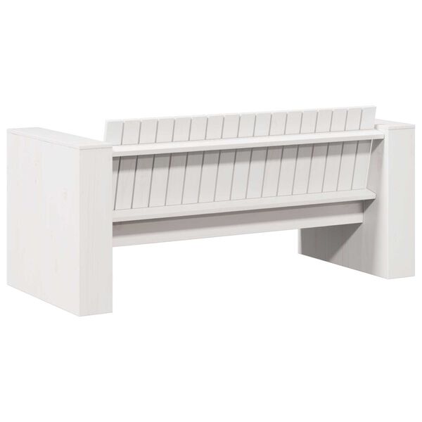 vidaXL Καναπές Κήπου Διθέσιος 134x60x62 cm Λευκός Μασίφ Ξύλο Πεύκο