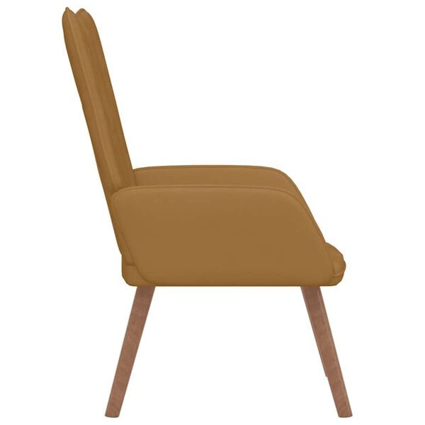 vidaXL Πολυθρόνα Relax Καφέ Βελούδινη