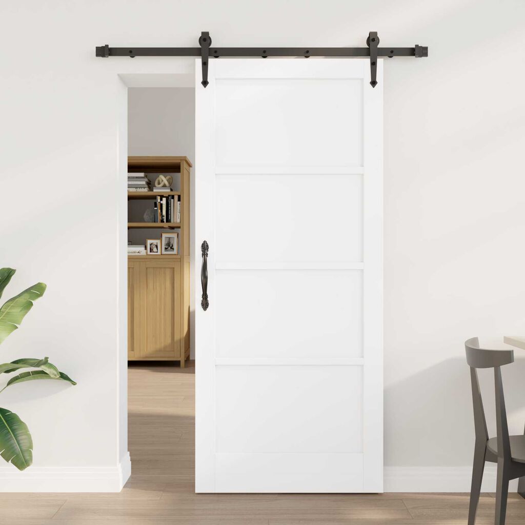 vidaXL Συρόμενη Πόρτα ORKDAL Λευκό 78 x 202 εκ. Μασίφ ξύλο πεύκου