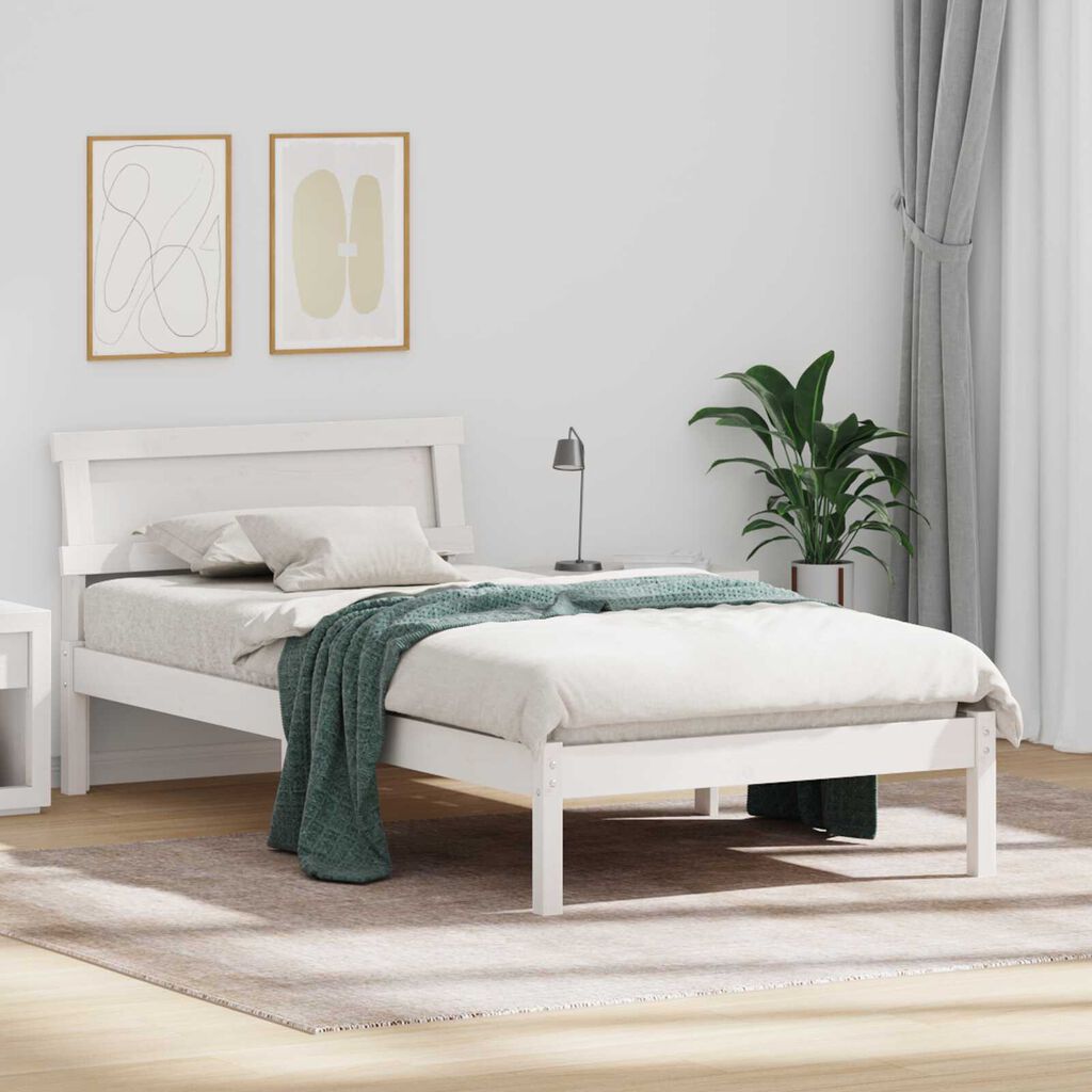 vidaXL Σκελετός Κρεβατιού Λευκό 80 x 200 cm Ξύλο πεύκου