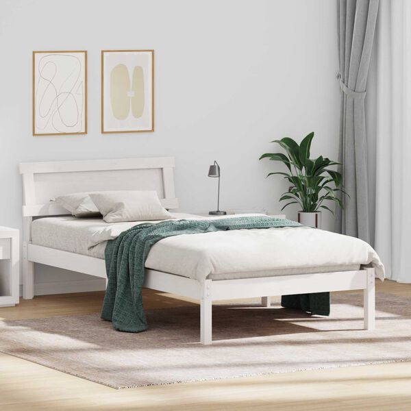 vidaXL Σκελετός Κρεβατιού Λευκό 80 x 200 cm Ξύλο πεύκου