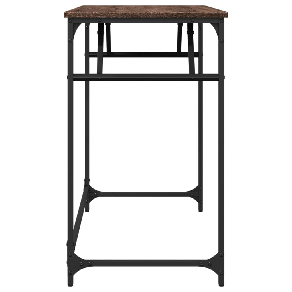 vidaXL Γραφείο Καφέ Δρυς 100x45x76 εκ Επ. Ξύλο/Ατσάλι Ηλ. Βαφή Πούδρας