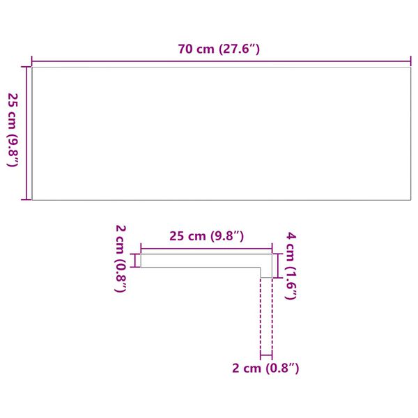 vidaXL Πατάκια Σκάλας 2 τεμ. 70x25x2 εκ. Ακατέργαστο Μασίφ Ξύλο Δρυός