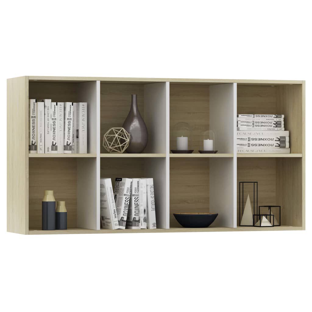 vidaXL Ραφιέρα/Βιβλιοθήκη Λευκή/Sonoma 66x30x130 εκ. από Μοριοσανίδα