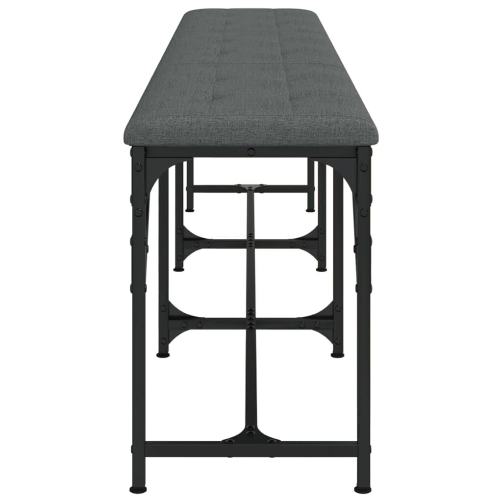 vidaXL Πάγκος Τραπεζαρίας Σκούρο Γκρι 186x32x45 εκ. Ατσάλι / Ύφασμα