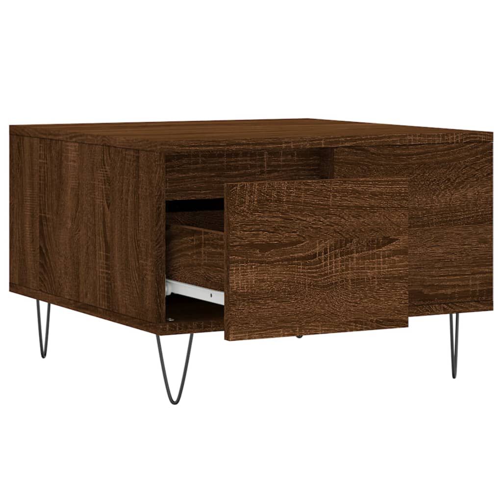 vidaXL Τραπεζάκι Σαλονιού Καφέ Δρυς 55x55x36,5 εκ. Επεξεργασμένο Ξύλο