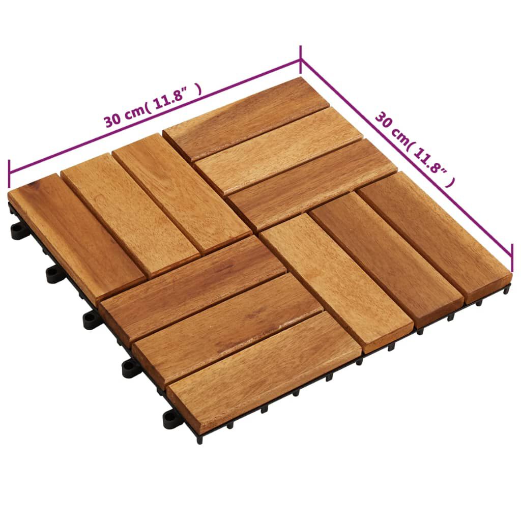Σετ Πλακάκια Deck 30 τεμ. 30 x 30 από Ξύλο Ακακίας