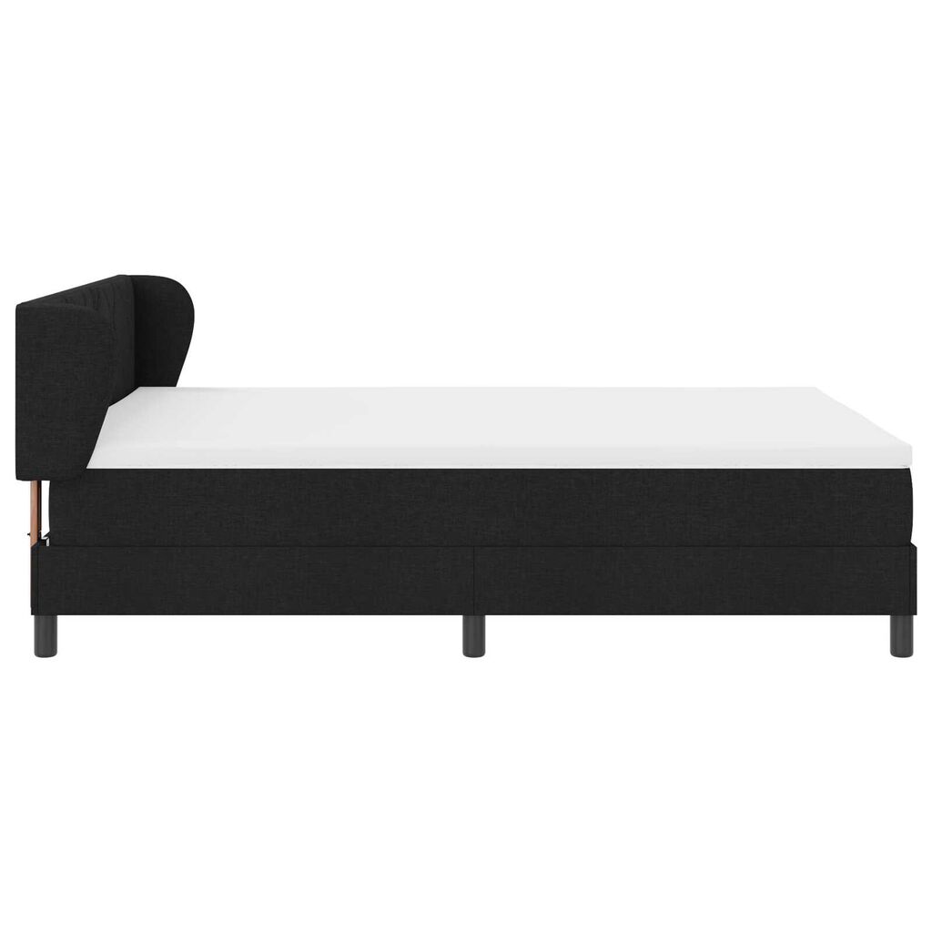vidaXL Κρεβάτι box spring με στρώμα Μαύρο 140 x 200 cm ύφασμα