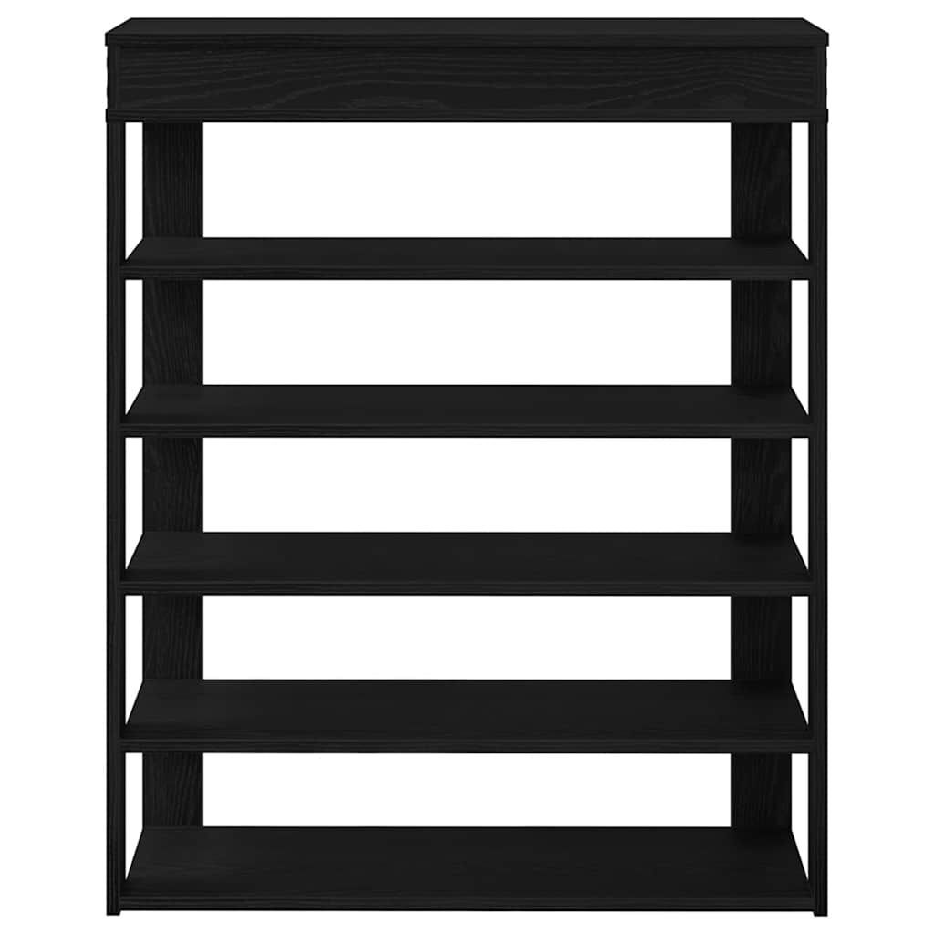 Ράφι παπουτσιών vidaXL Μαύρο 80x30x98 cm Κατασκευασμένο ξύλο
