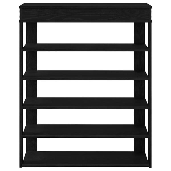 Ράφι παπουτσιών vidaXL Μαύρο 80x30x98 cm Κατασκευασμένο ξύλο