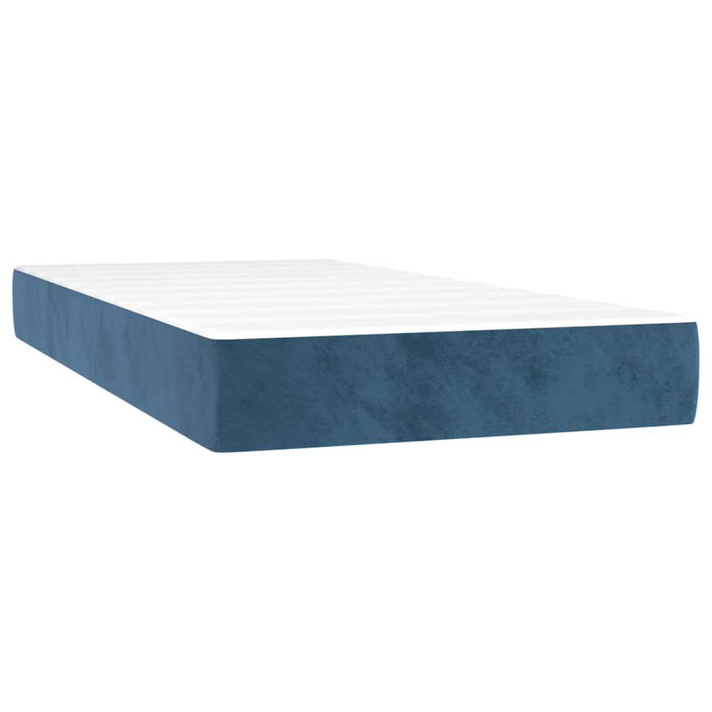 vidaXL Στρώμα με Pocket Springs Σκούρο Μπλε 80x220x20 εκ. Βελούδινο