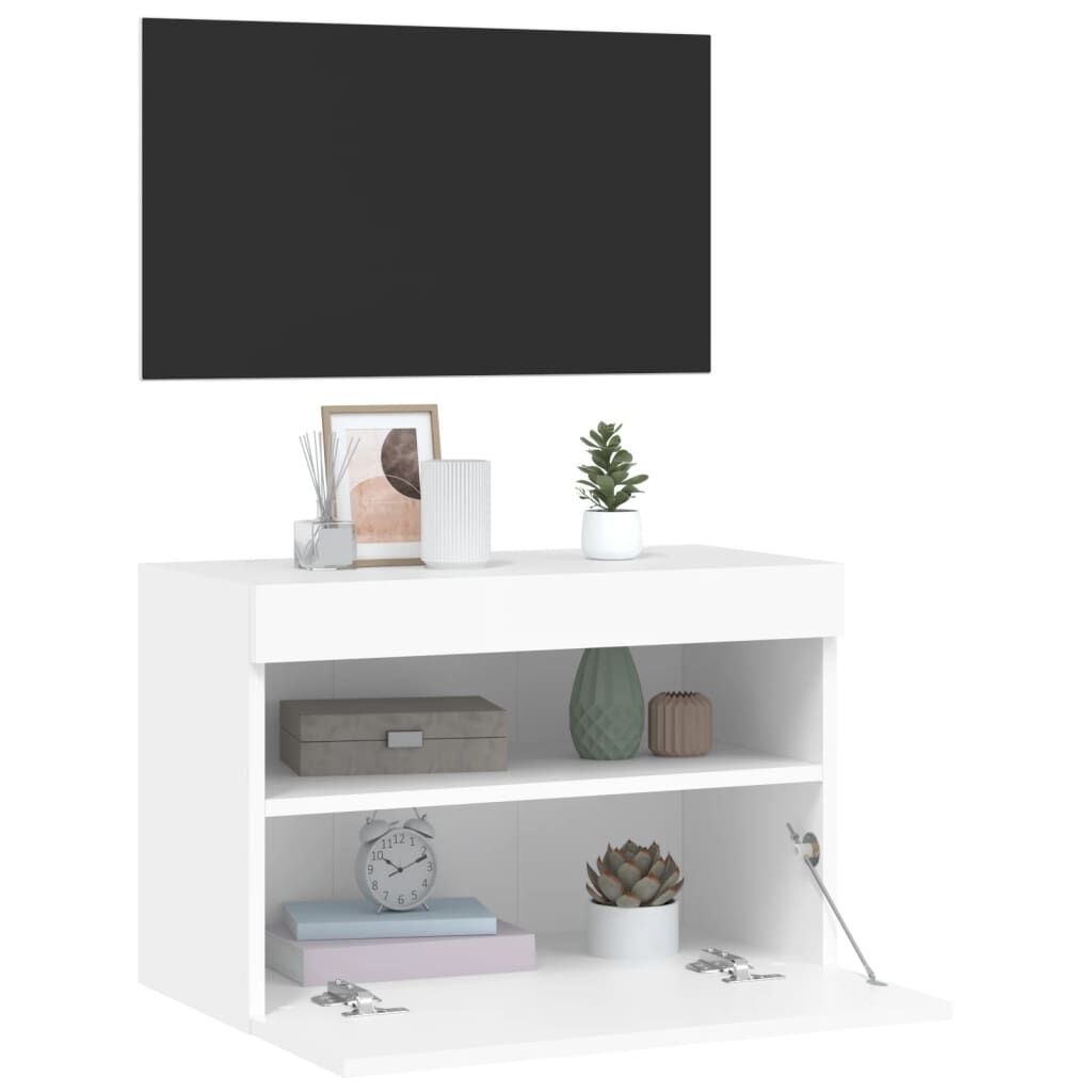 vidaXL Έπιπλο Τοίχου Τηλεόρασης με LED Λευκό 40x30x40 εκ.