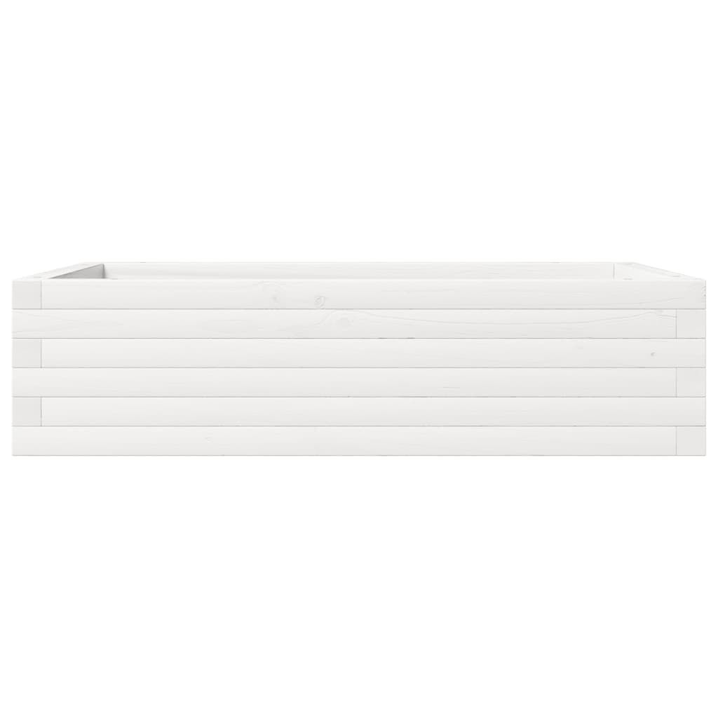 vidaXL Ζαρντινιέρα Λευκή 90x60x23 εκ. από Μασίφ Ξύλο Πεύκου