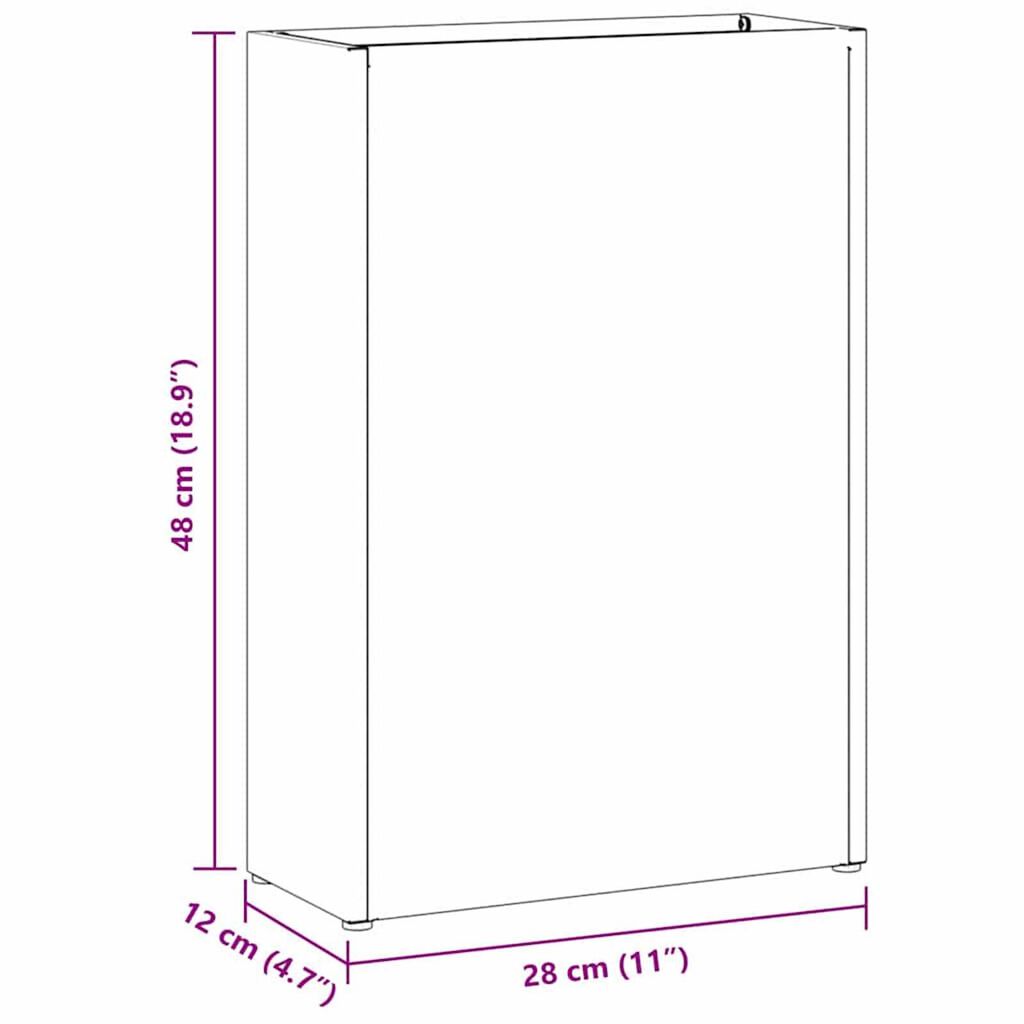 vidaXL Σχέδιο & βάση αποθήκευσης Λευκό 28 x 12 x 41 εκ Μέταλλο