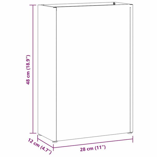 vidaXL Σχέδιο & βάση αποθήκευσης Λευκό 28 x 12 x 41 εκ Μέταλλο