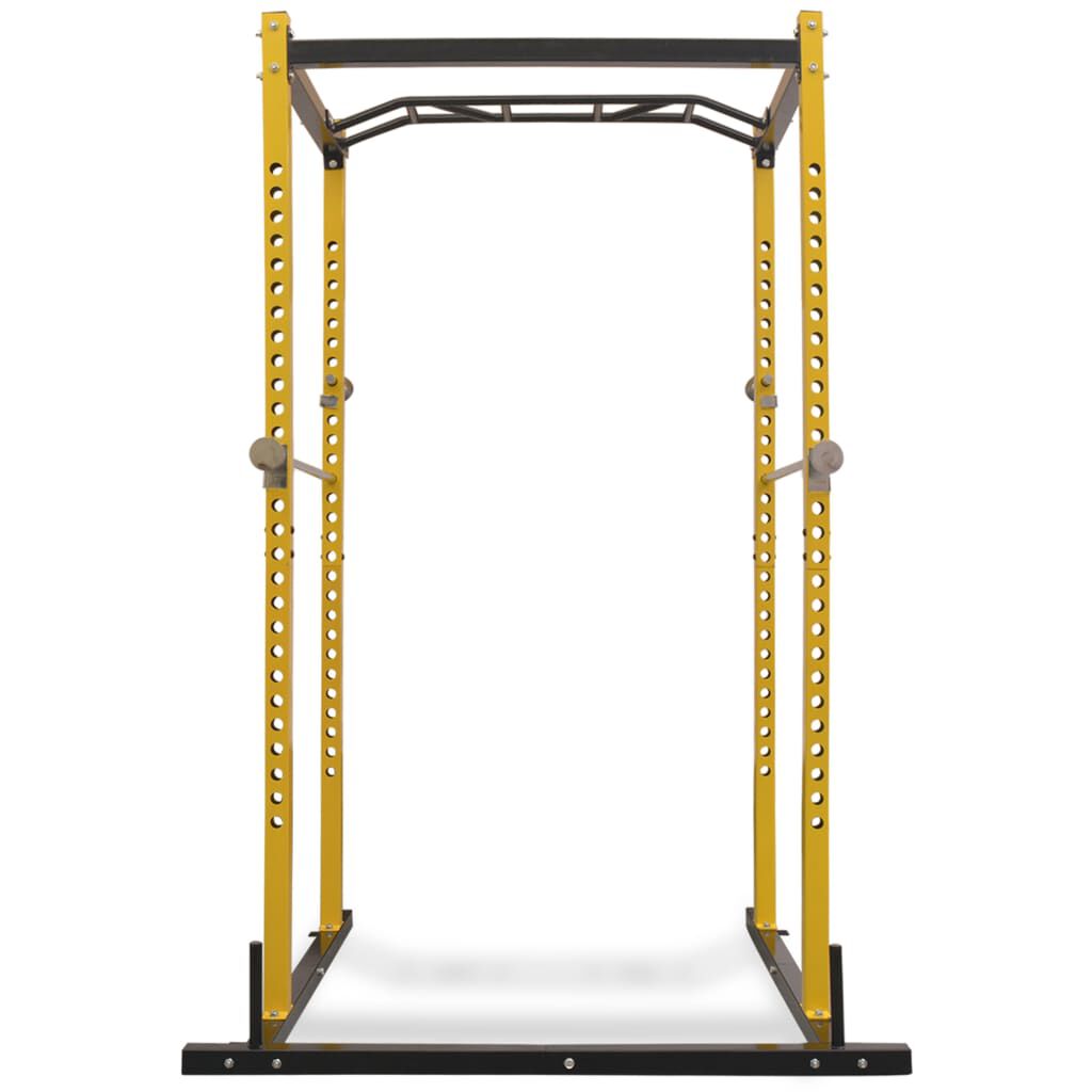 vidaXL Πολυόργανο Power Rack Κίτρινο και Μαύρο 140 x 145 x 214 εκ.