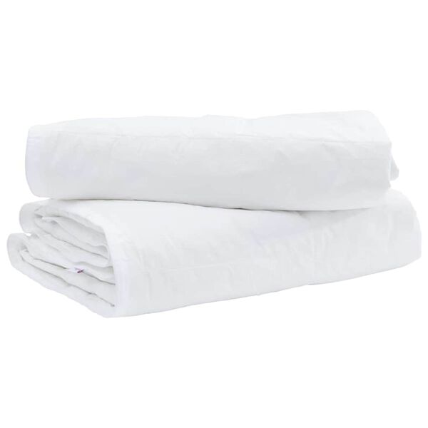vidaXL Σετ Κουβέρτας με μαξιλάρι 2 pcs Λευκό 135 x 220 εκ. Πούπουλο