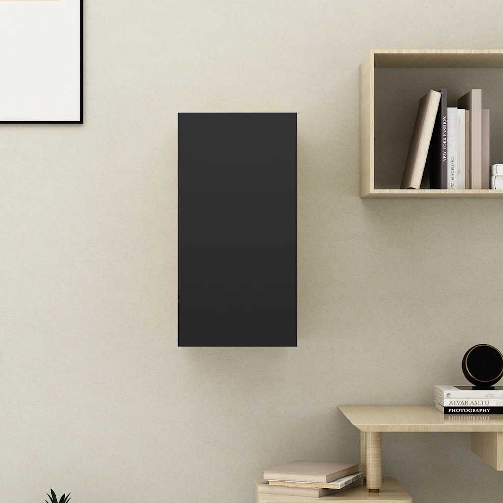 vidaXL Έπιπλο Τηλεόρασης Μαύρο 30,5 x 30 x 60 εκ. από Επεξ. Ξύλο