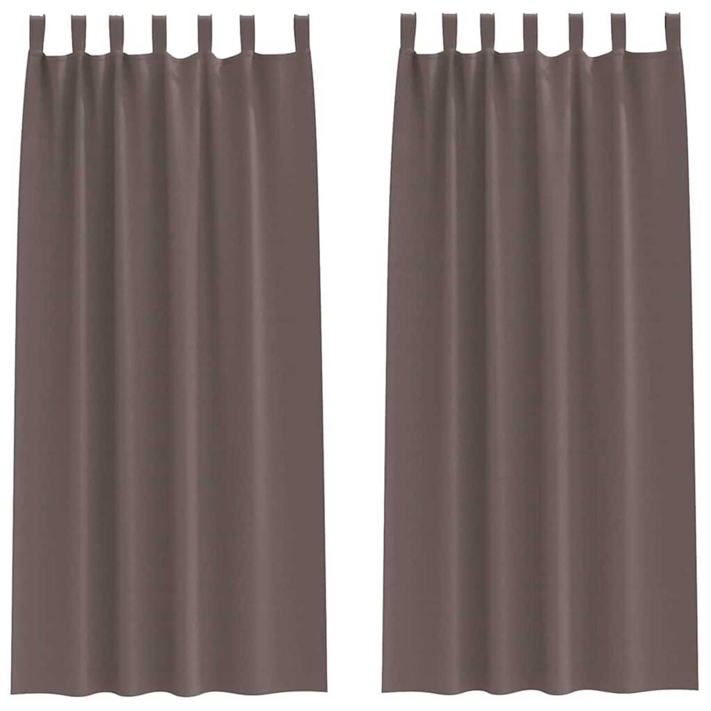 vidaXL Κουρτίνες 2 pcs Σκούρο καφέ Σκούρο καφέ Πολυεστέρας