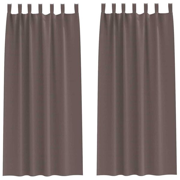 vidaXL Κουρτίνες 2 pcs Σκούρο καφέ Σκούρο καφέ Πολυεστέρας