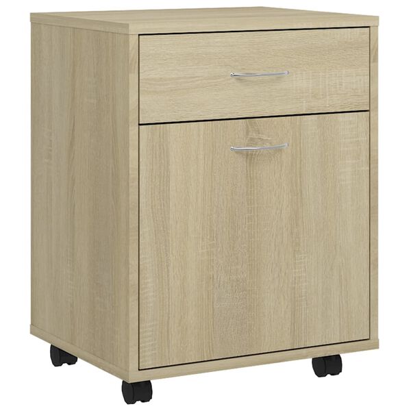 vidaXL Ντουλάπι Τροχήλατο Sonoma Δρυς 45 x 38 x 54 εκ. από Επεξ. Ξύλο