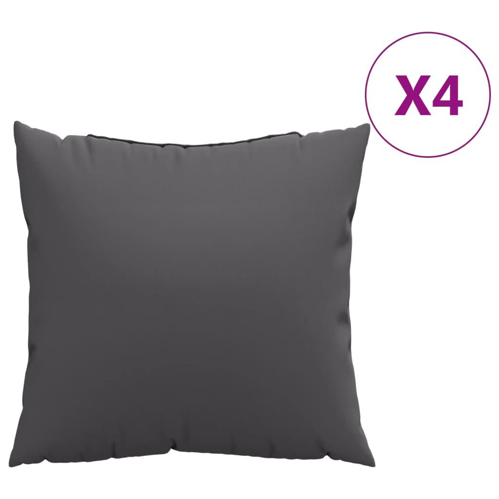 vidaXL Μαξιλάρια Διακοσμητικά 4 τεμ. Ανθρακί 60 x 60 εκ. Υφασμάτινα