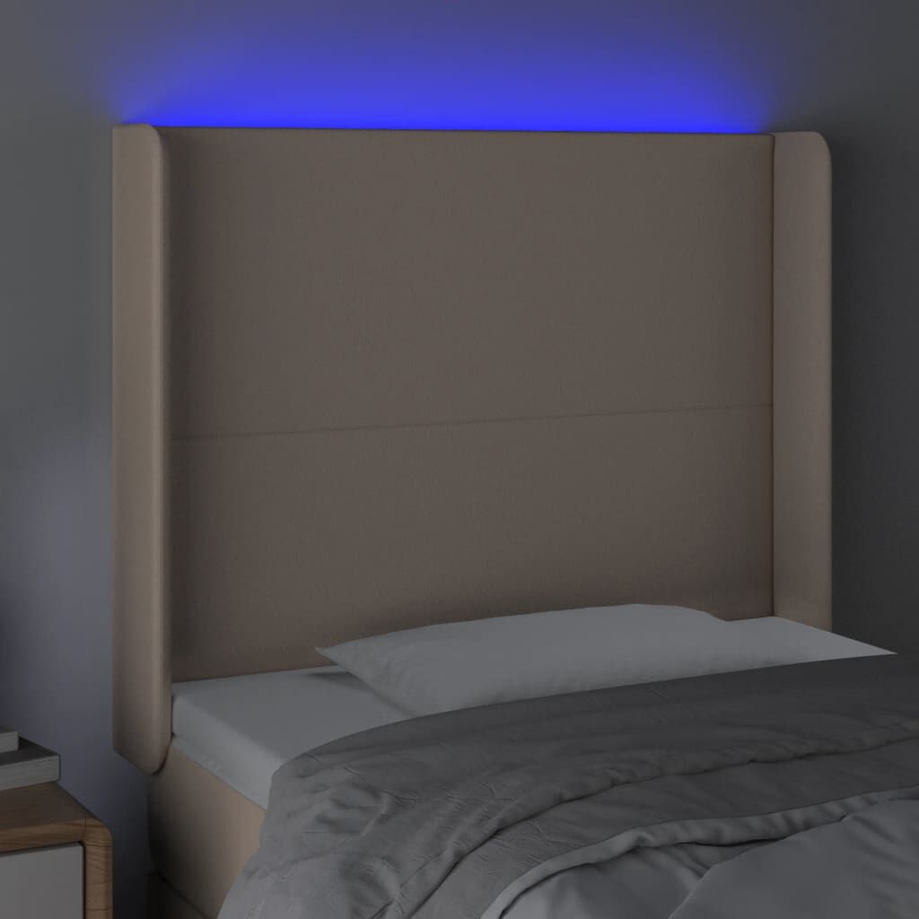 vidaXL Κεφαλάρι Κρεβατιού LED Καπουτσίνο 83x16x118/128 εκ