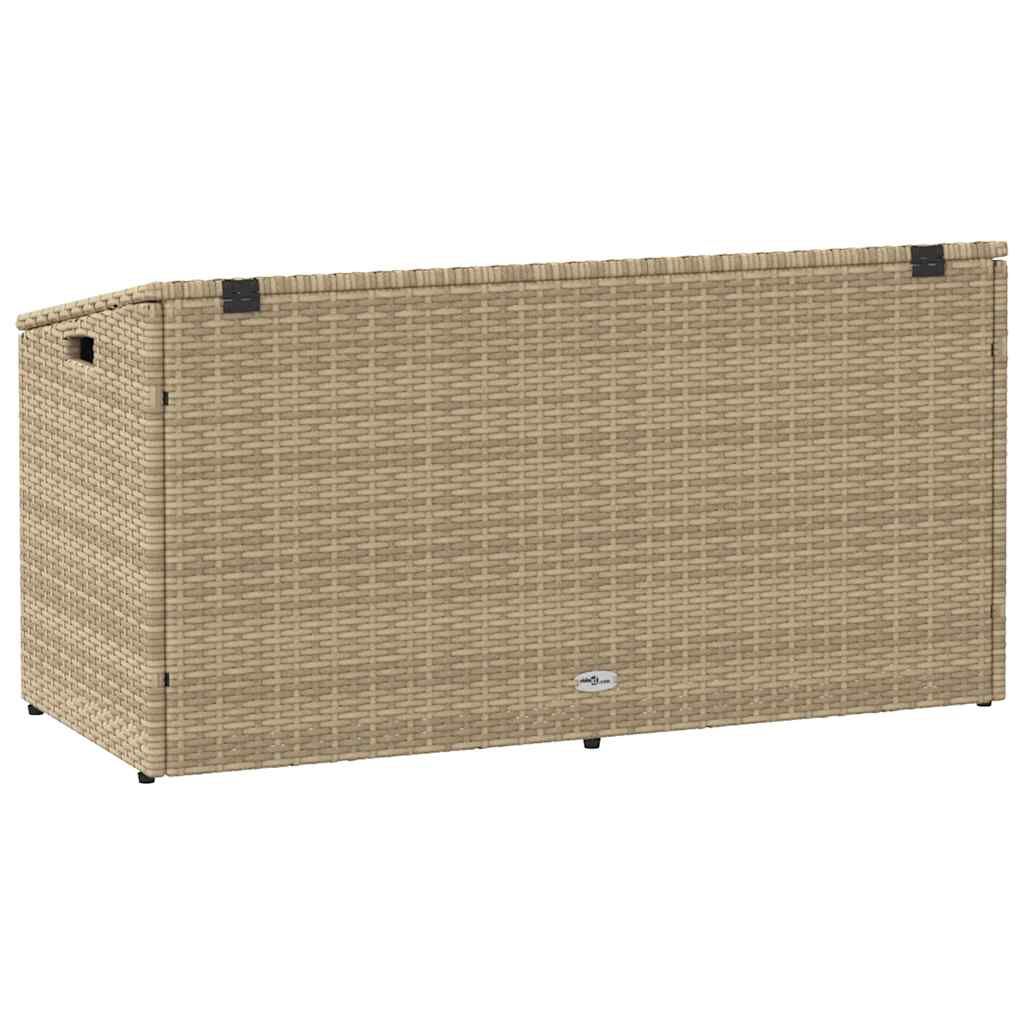 vidaXL Box αποθήκευσης κήπου Μπεζ 110x50x58 cm Poly Rattan