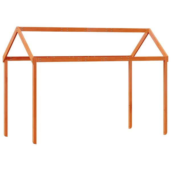 vidaXL Οροφή Κρεβατιού Παιδική Καφέ 217x95,5x159 εκ. Μασίφ Ξύλο Πεύκου