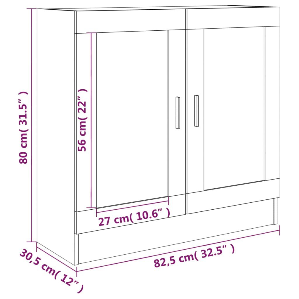 vidaXL Βιτρίνα Γκρι Sonoma 82,5x30,5x80εκ. από Επεξεργασμένο Ξύλο